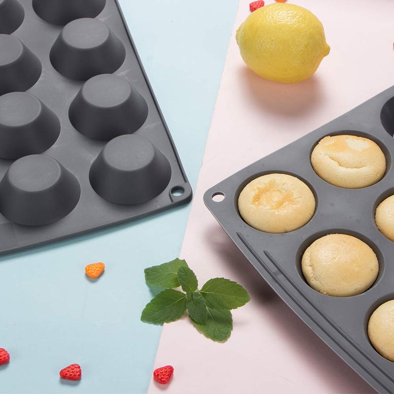 Webake Mini Muffin Cupcake Tin Pan Silicone Non-stick Baking Mold for Pie, Quiche, Tart, Muffin Top, Keto Fat Bomb - Pack of 2 - Image 5